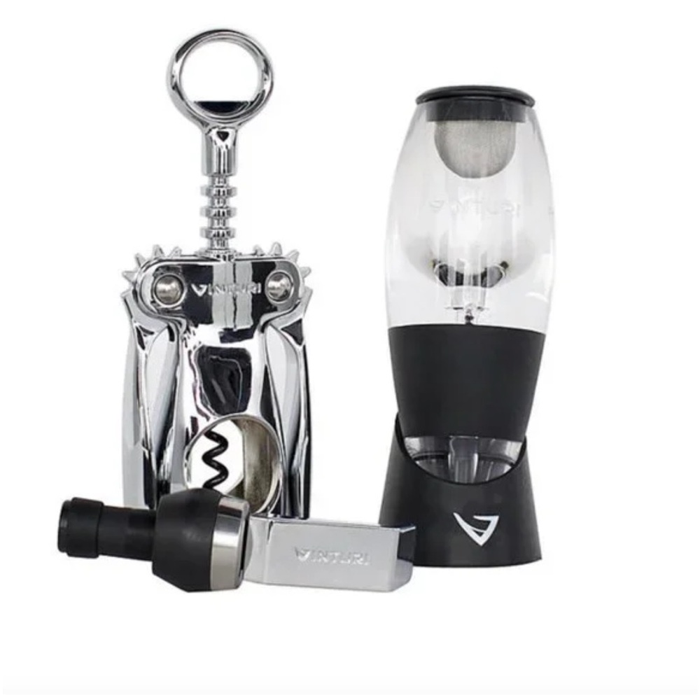 NIB/NWT Vinturi Black Aerator & Corkscrew Wine Tools Gift Set